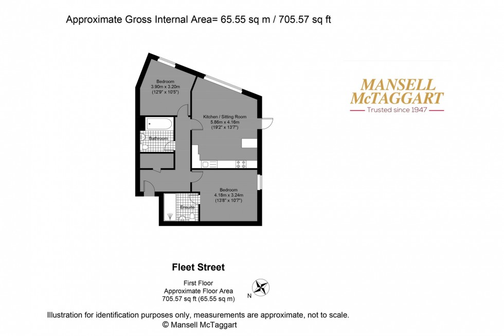 Floorplan for Fleet Street, Temple House, BN1