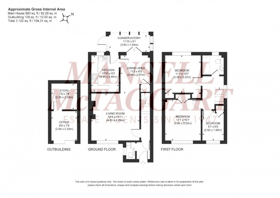 Floorplan for Grove Road, Burgess Hill, RH15