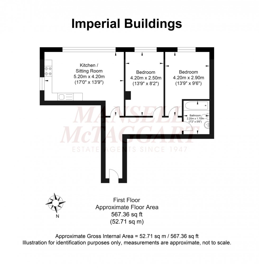 Floorplan for Victoria Road, Imperial Buildings, RH6