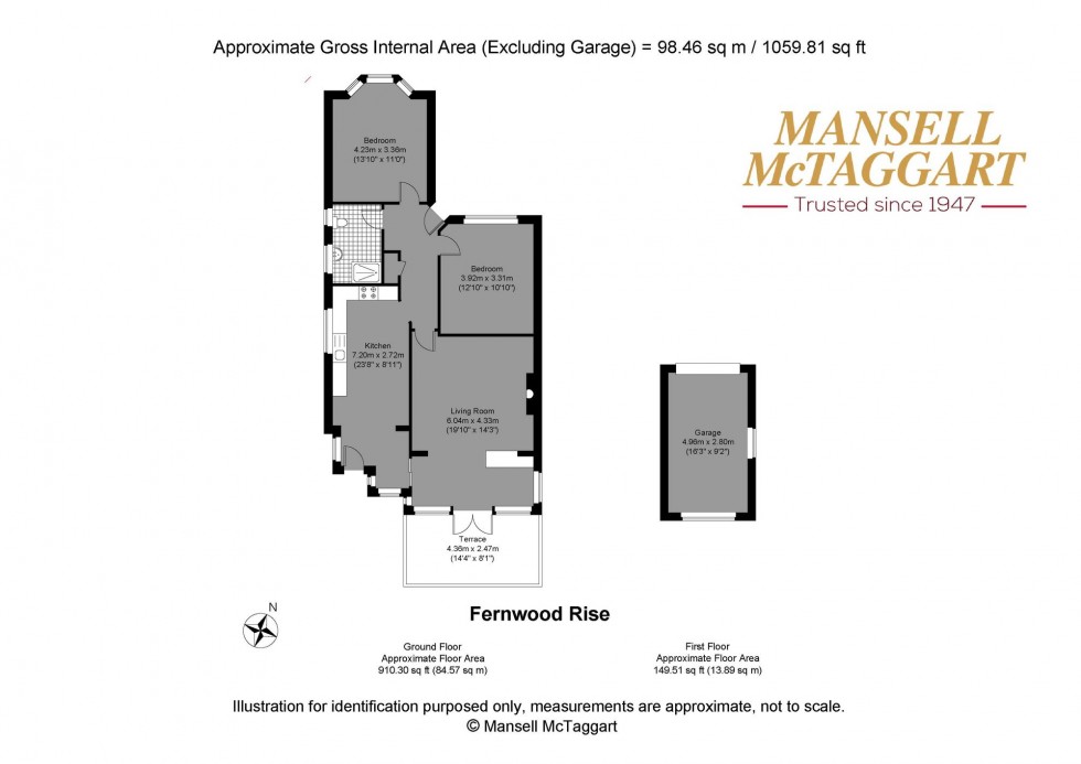 Floorplan for Fernwood Rise, Brighton, BN1