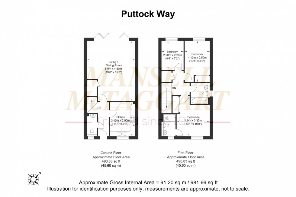 Floorplan for Puttock Way, Billingshurst, RH14