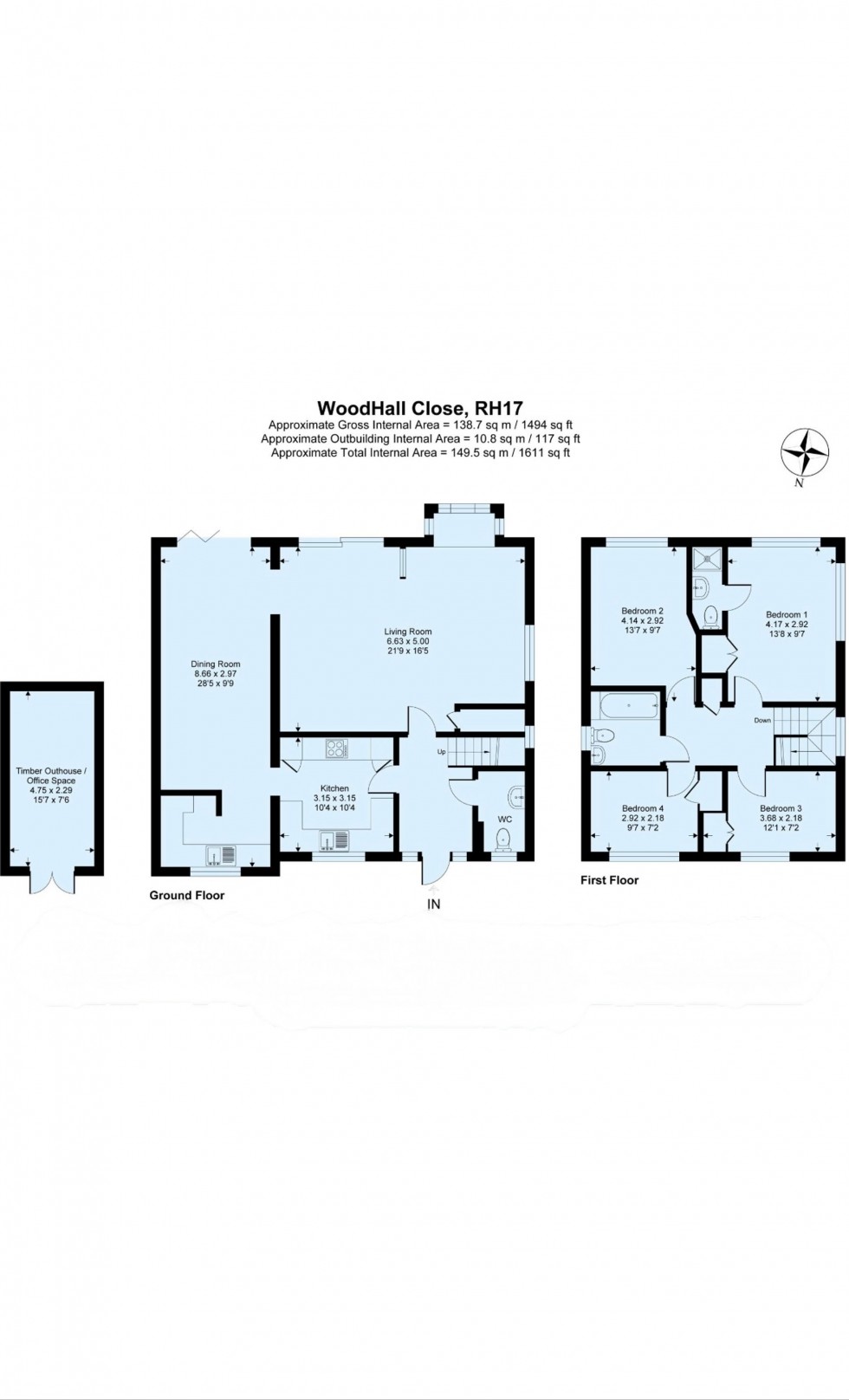 Floorplan for Woodhall Close, Cuckfield, RH17