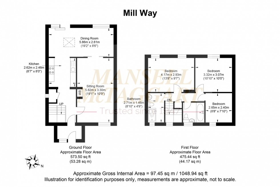 Floorplan for Mill Way, Billingshurst, RH14