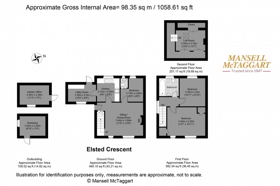 Floorplan for Elsted Crescent, Brighton, BN1
