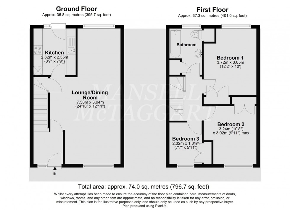 Floorplan for Willow Close, East Grinstead, RH19