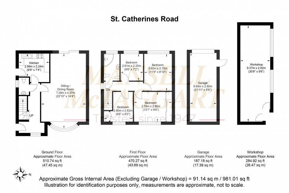 Floorplan for St. Catherines Road, Crawley, RH10