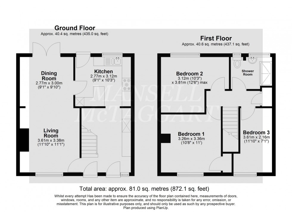 Floorplan for Rother Crescent, Crawley, RH11