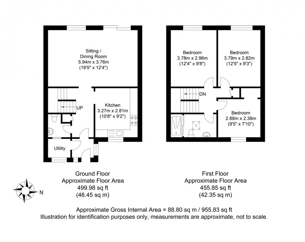 Floorplan for Harvard Close, Lewes, BN7