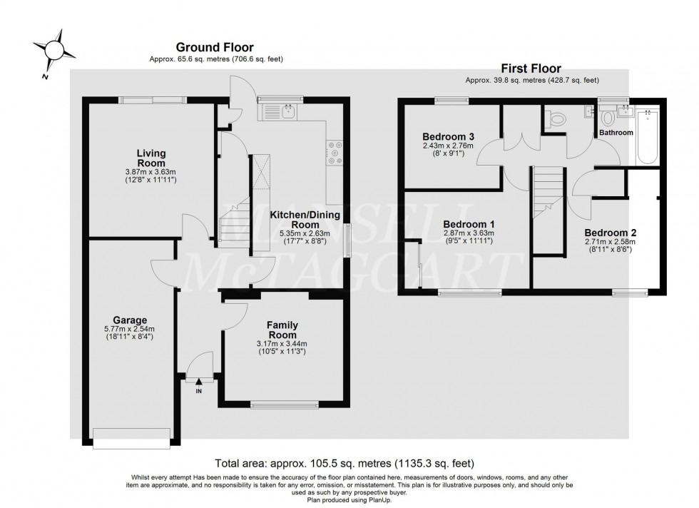 Floorplan for Dovedale Crescent, Crawley, RH11