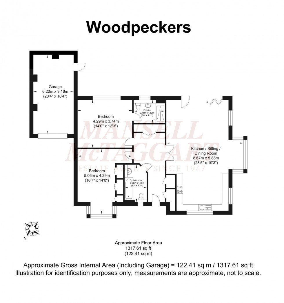 Floorplan for Woodpeckers, Billingshurst, RH14