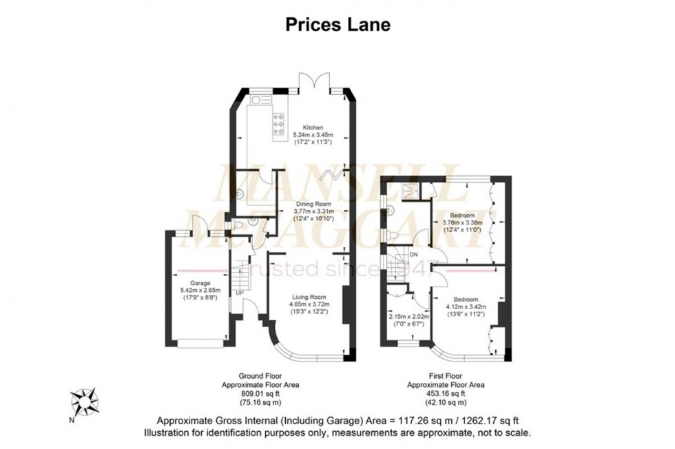 Floorplan for Prices Lane, Reigate, RH2