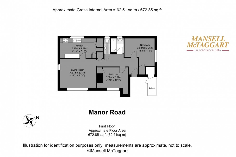 Floorplan for Manor Road, Upper Beeding, BN44