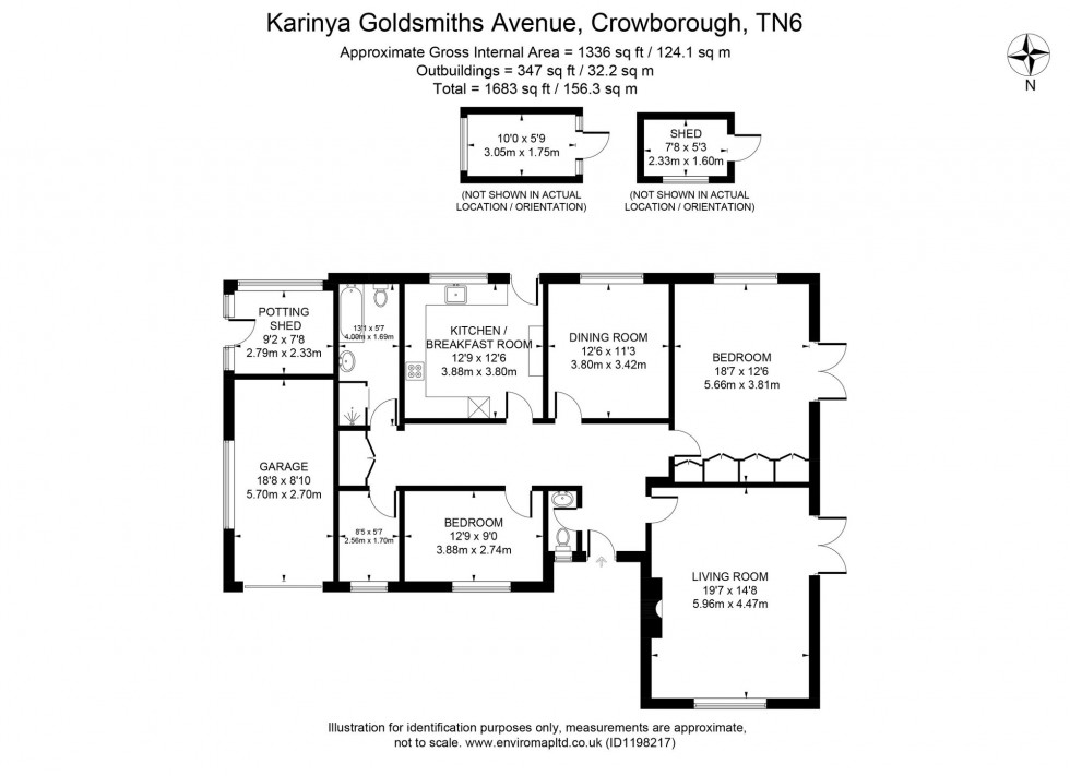 Floorplan for Goldsmiths Avenue, Crowborough, TN6