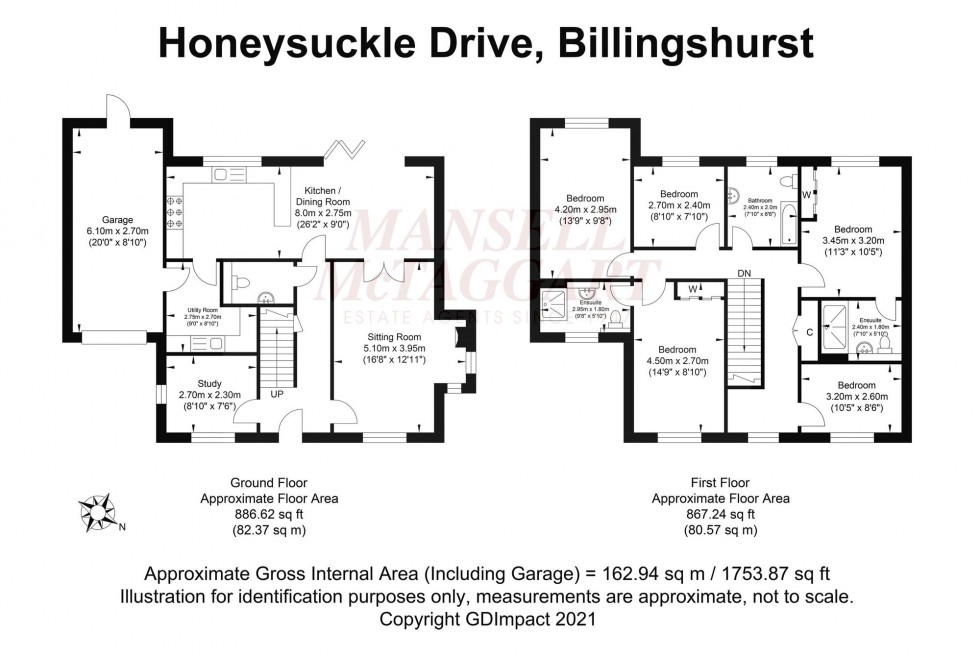Floorplan for Honeysuckle Drive, Billingshurst, RH14