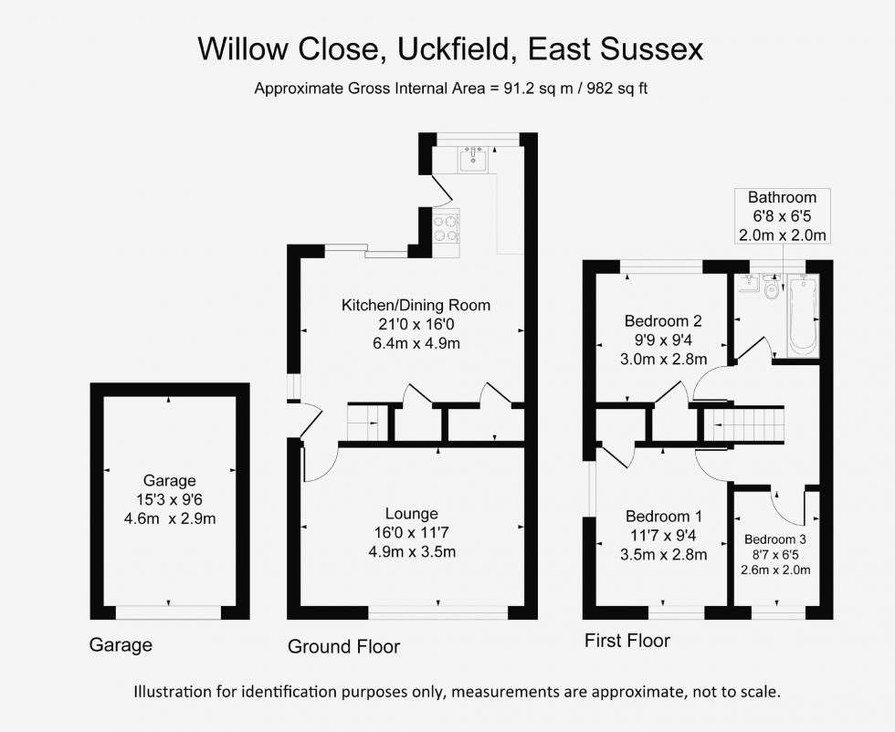 Floorplan for Willow Close, Uckfield, TN22