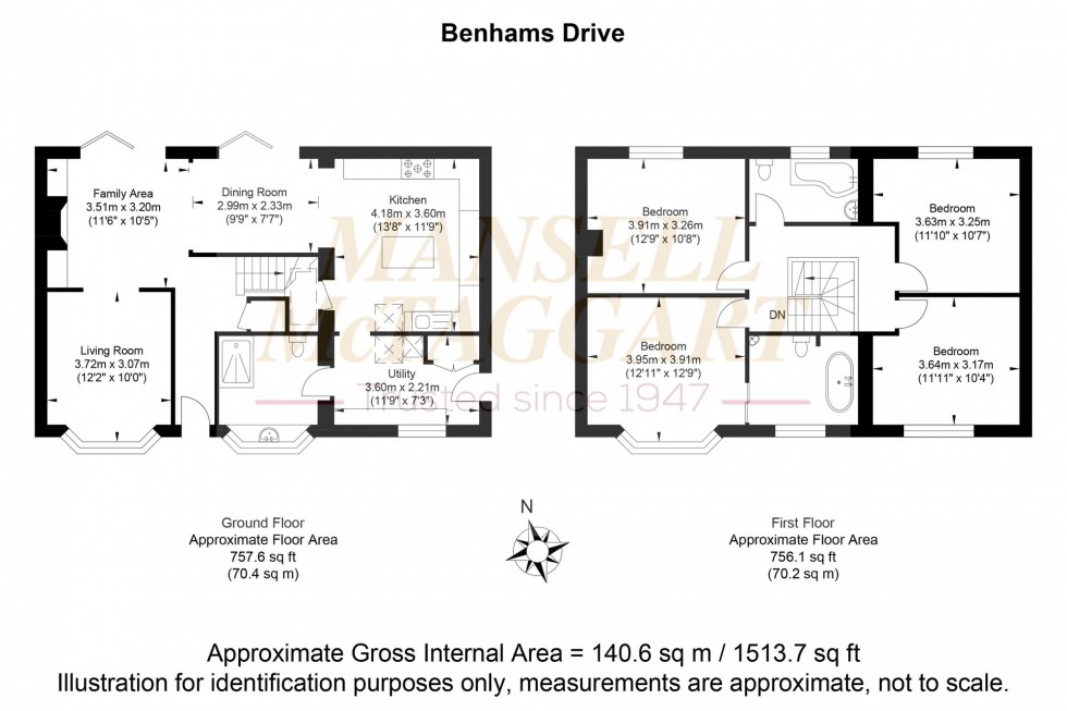 Floorplan for Benhams Drive, Horley, RH6