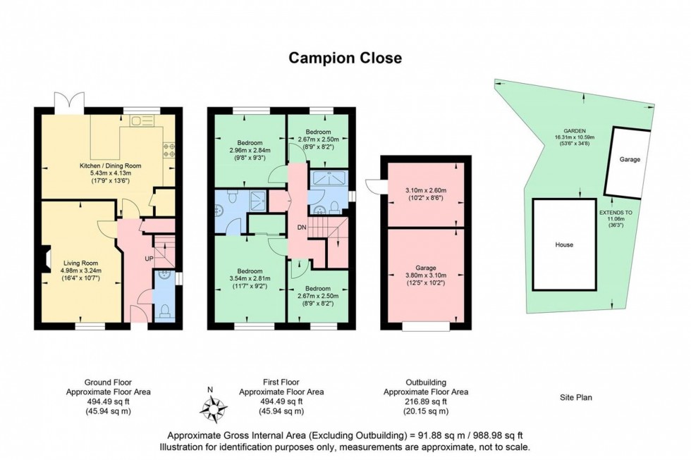 Floorplan for Campion Close, Hassocks, BN6