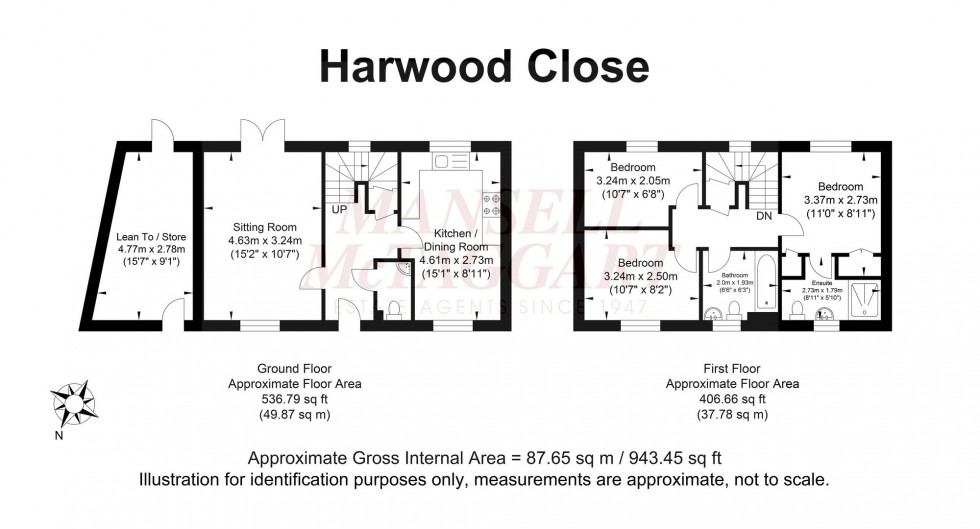 Floorplan for Harwood Close, Codmore Hill, RH20
