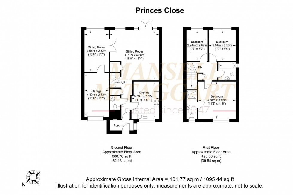 Floorplan for Princes Close, Uckfield, TN22
