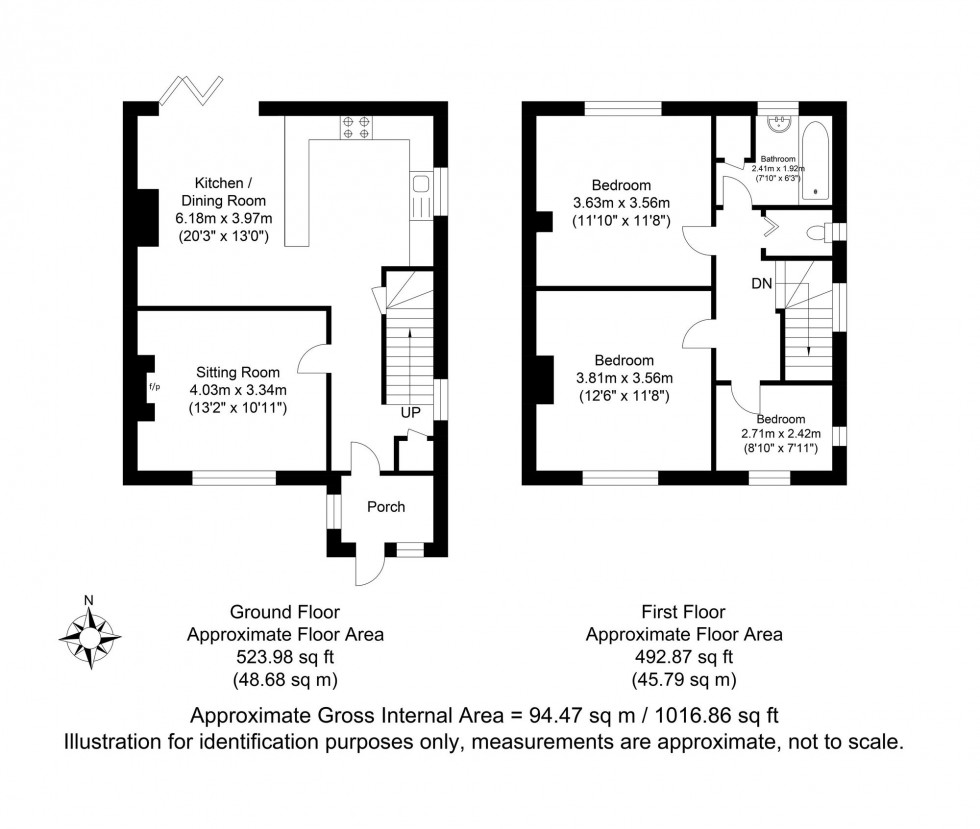 Floorplan for Hereward Way, Lewes, BN7