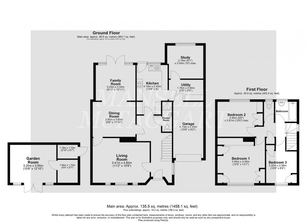 Floorplan for Heathcote Drive, East Grinstead, RH19