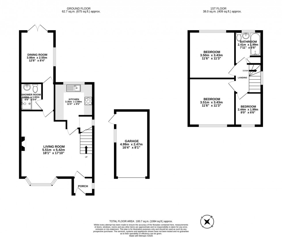 Floorplan for Copsleigh Close, Salfords, RH1