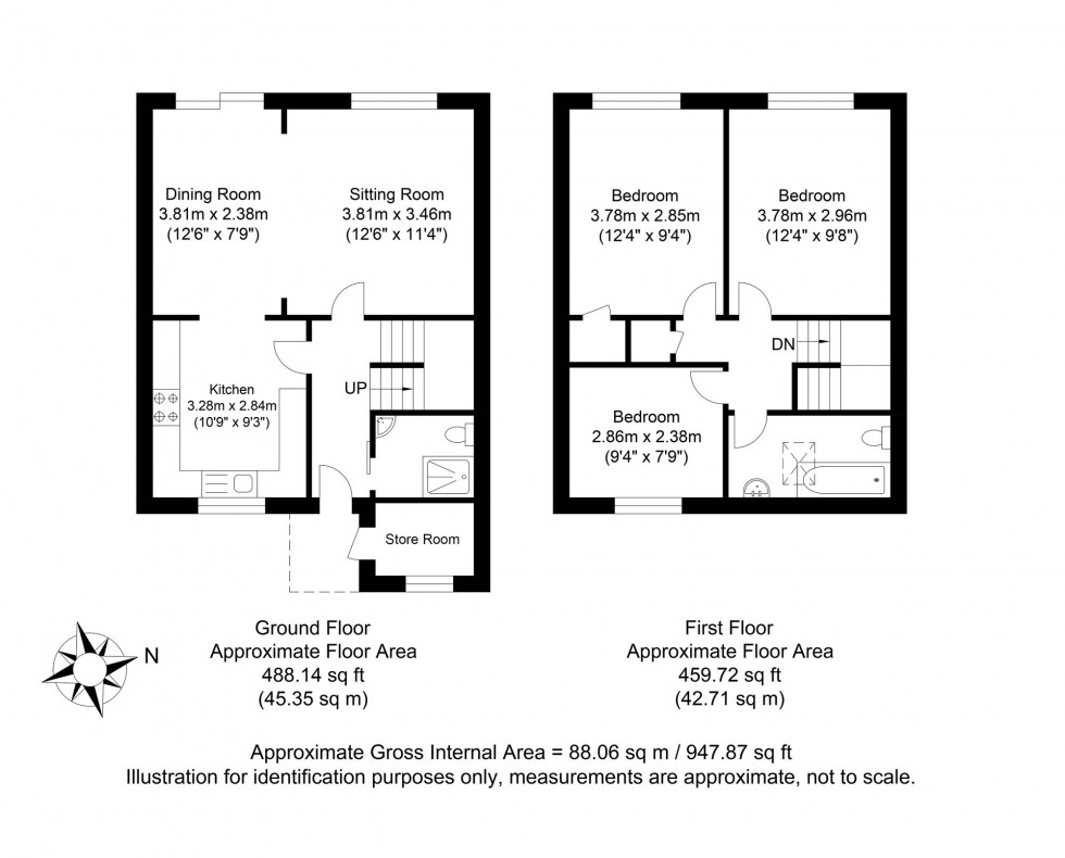 Floorplan for Harvard Close, Lewes, BN7