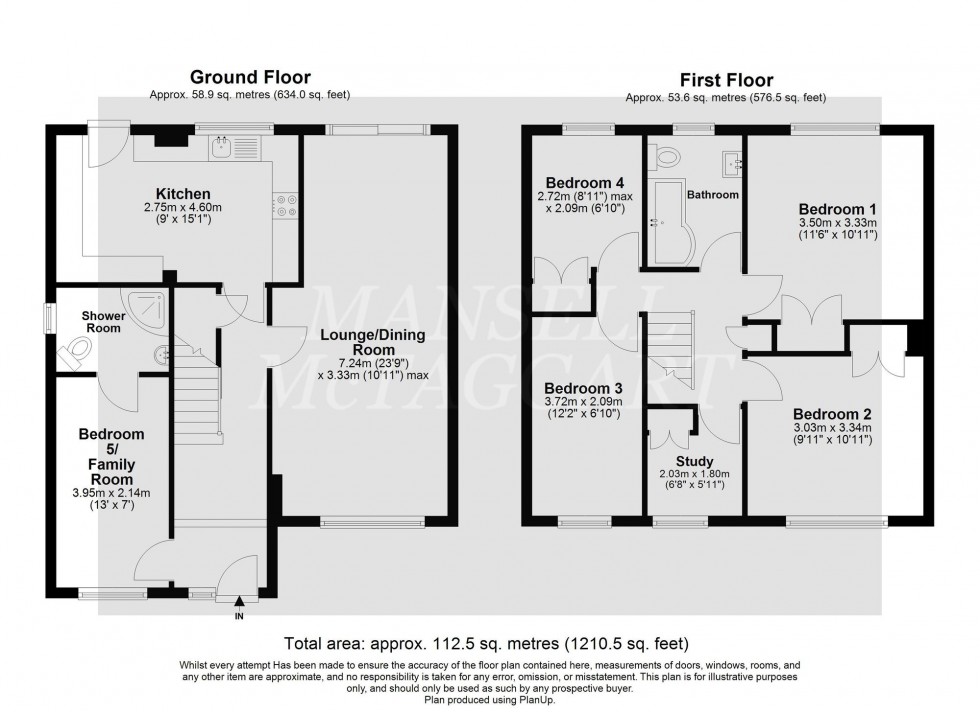 Floorplan for Hillside Close, East Grinstead, RH19