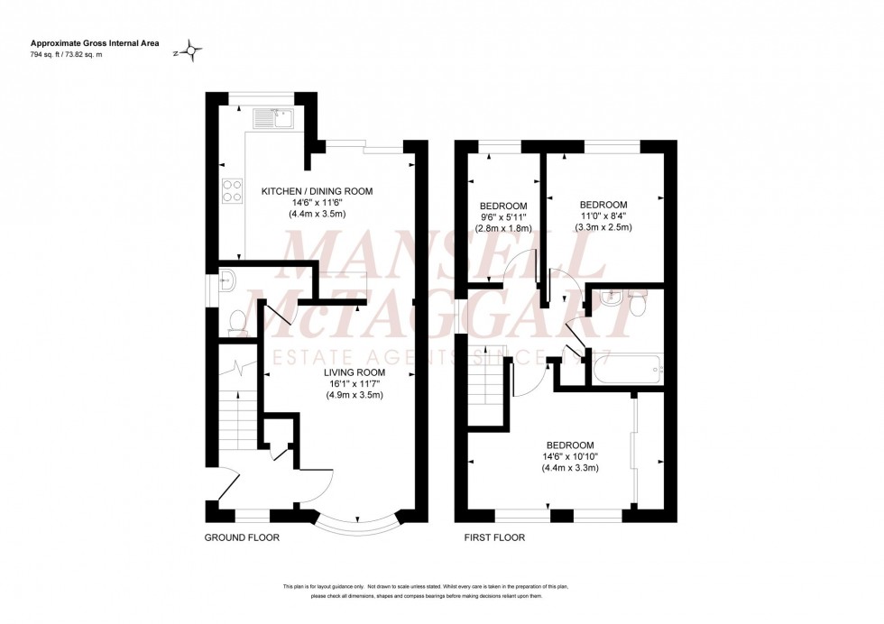 Floorplan for Cleveland Gardens, Burgess Hill, RH15