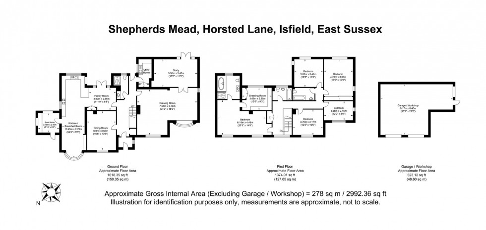 Floorplan for Horsted Lane, Isfield, TN22