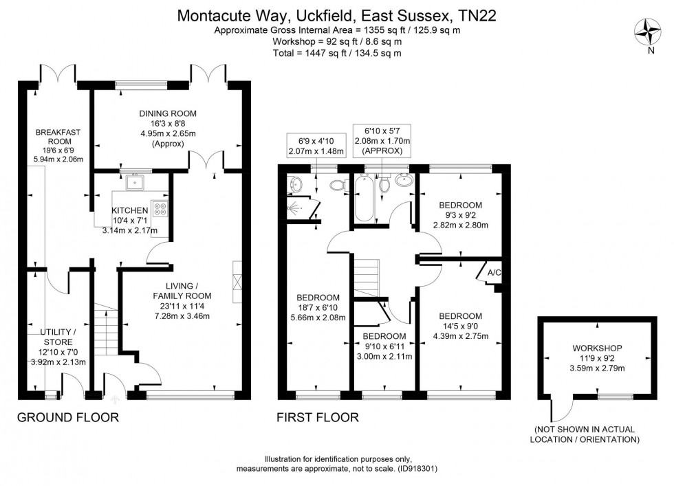 Floorplan for Montacute Way, Uckfield, TN22