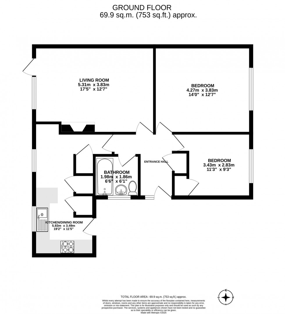 Floorplan for Haywardens, Lingfield, RH7