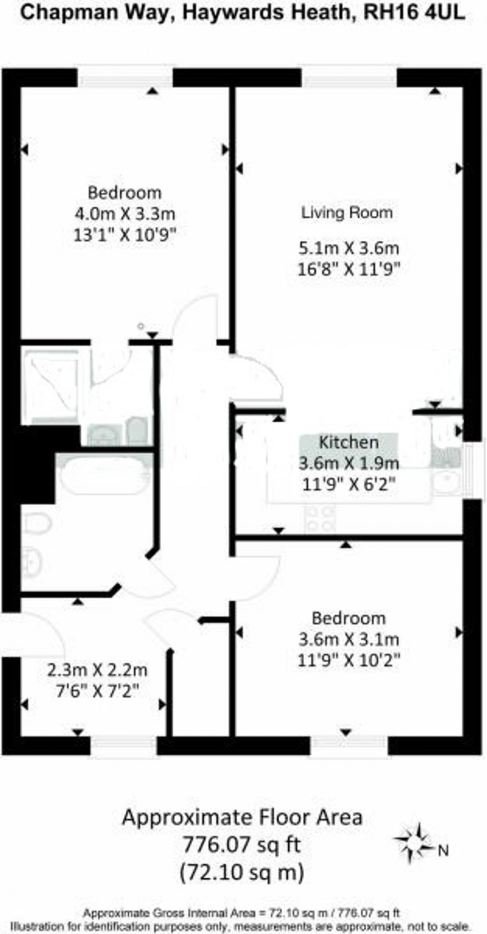 Floorplan for Chapman Way, Haywards Heath, RH16