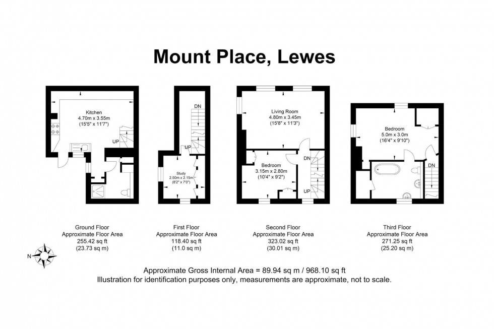Floorplan for Mount Place, Lewes, BN7