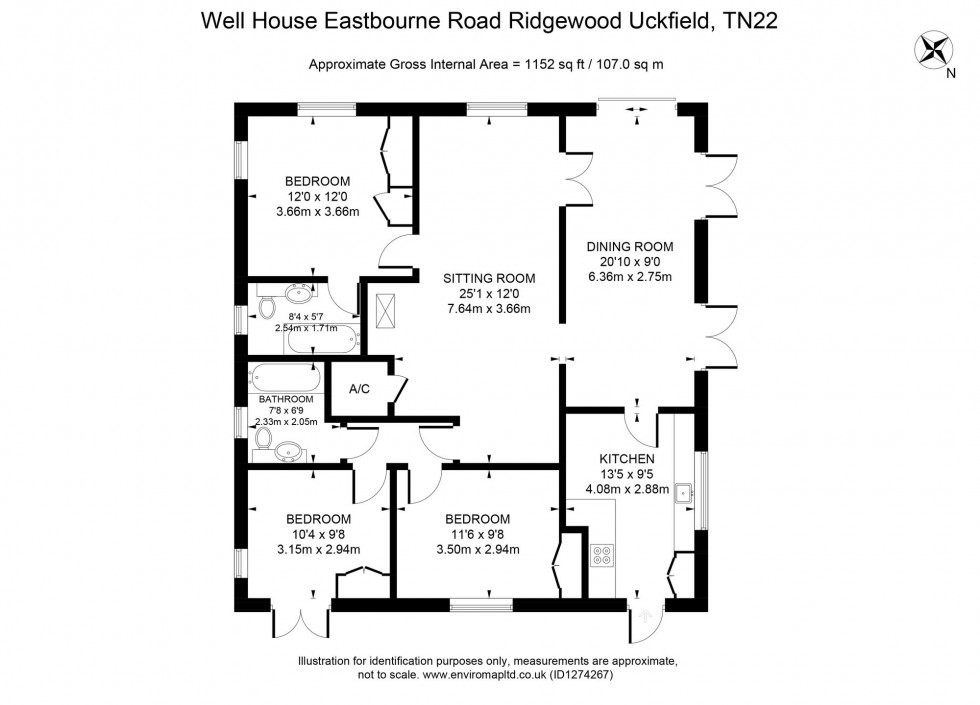 Floorplan for Eastbourne Road, Uckfield, TN22