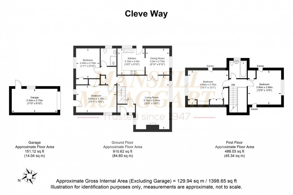 Floorplan for Cleve Way, Billingshurst, RH14