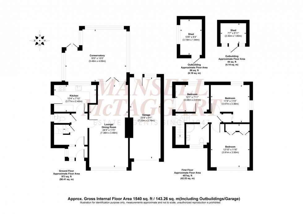 Floorplan for Inholmes Close, Burgess Hill, RH15