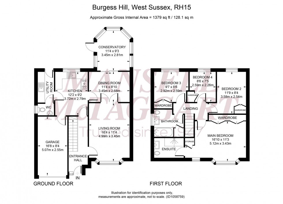 Floorplan for Baylis Crescent, Burgess Hill, RH15