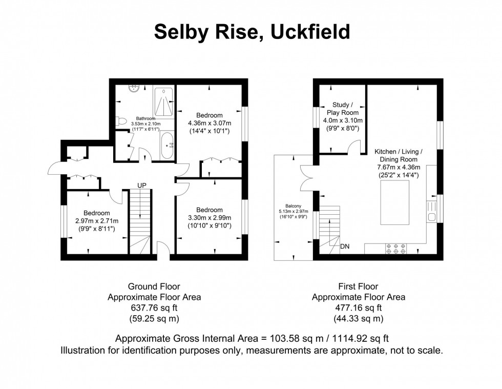 Floorplan for Selby Rise, Uckfield, TN22