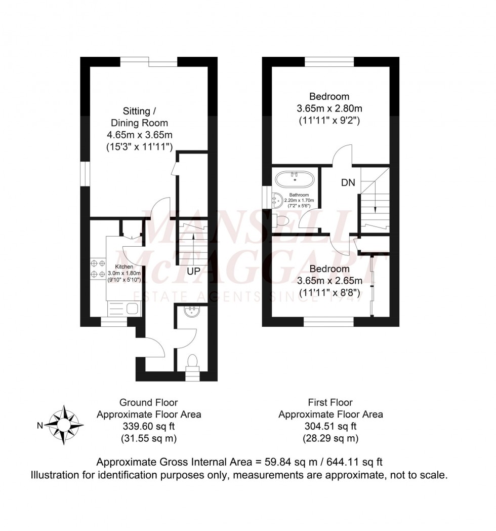 Floorplan for Burns Close, Horsham, RH12