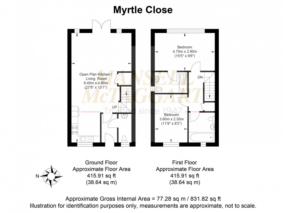 Floorplan for Myrtle Close, Billingshurst, RH14