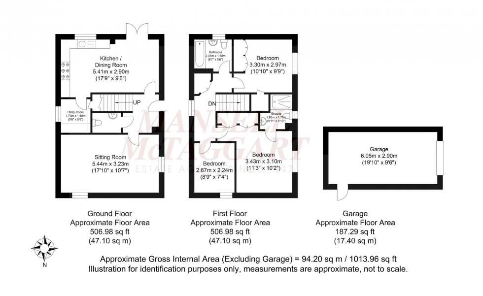 Floorplan for Staples Close, Broadbridge Heath, RH12