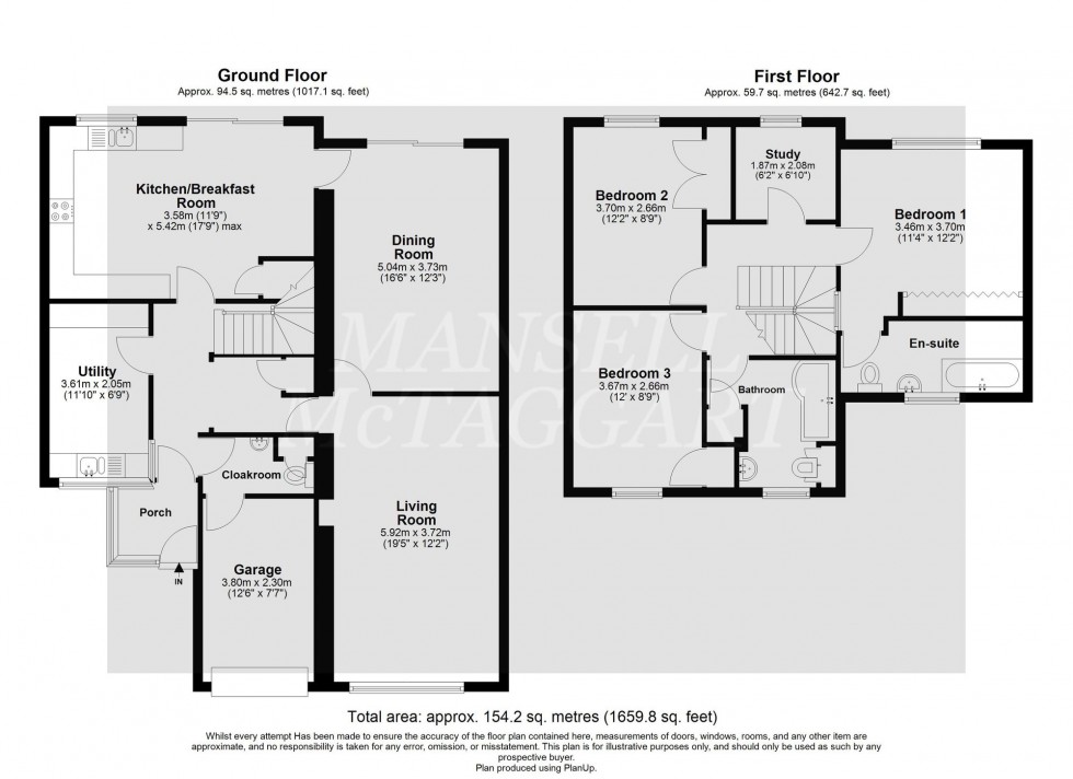 Floorplan for Sandringham Close, East Grinstead, RH19