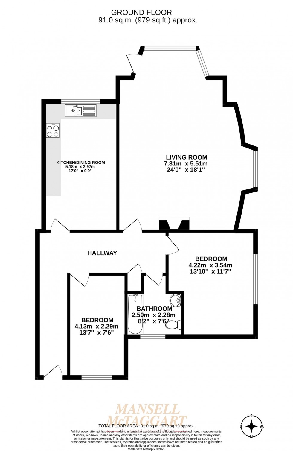 Floorplan for Fairfield Road, East Grinstead, RH19