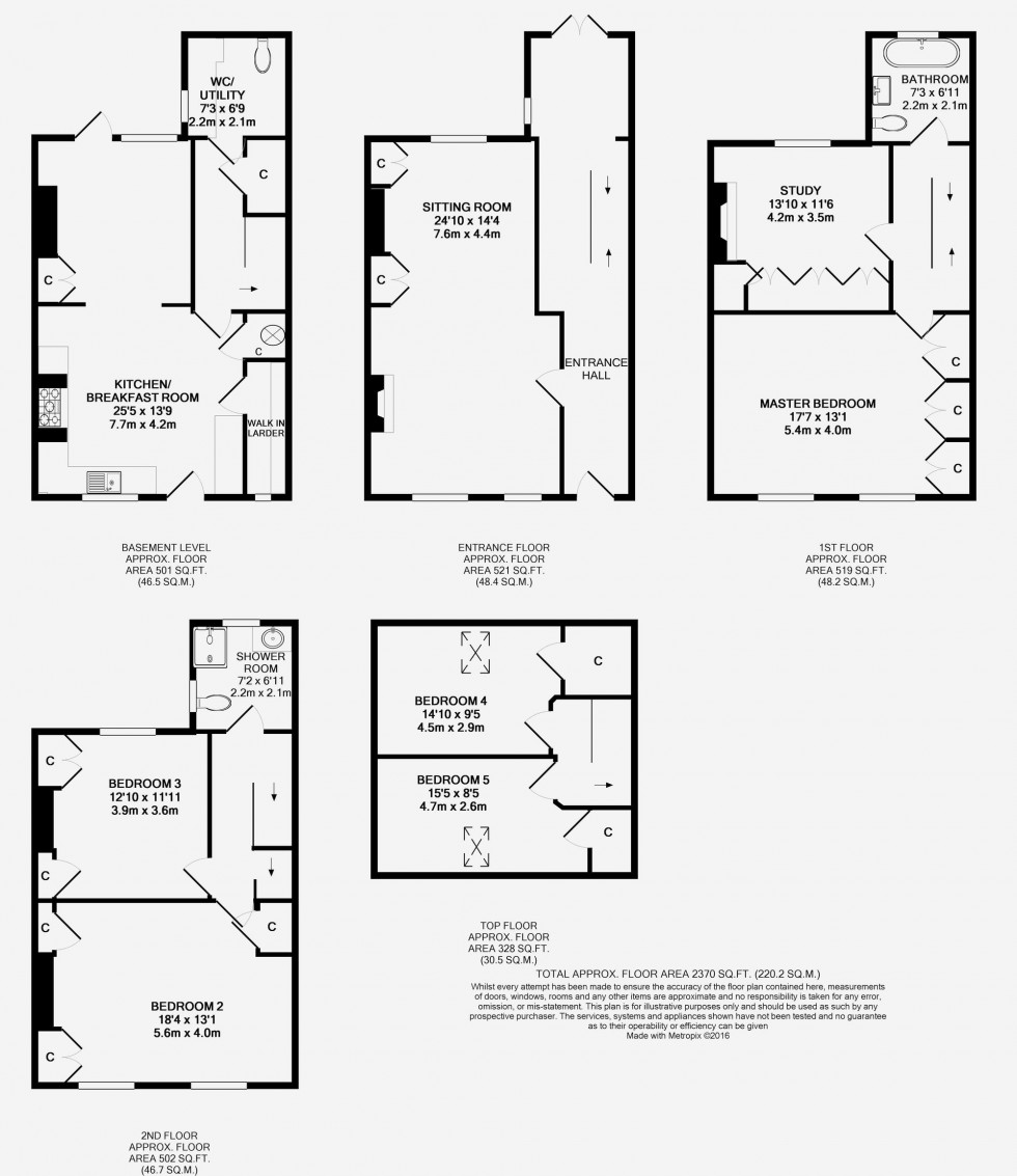 Floorplan for Priory Crescent, Lewes, BN7
