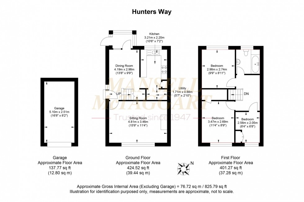 Floorplan for Hunters Way, Uckfield, TN22