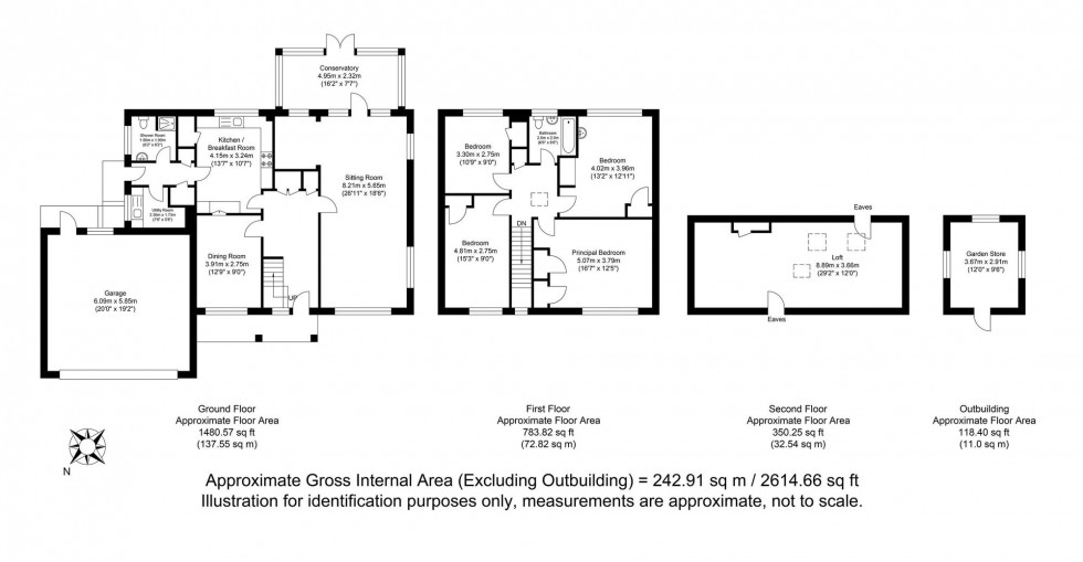 Floorplan for The Paddocks, Rodmell, BN7