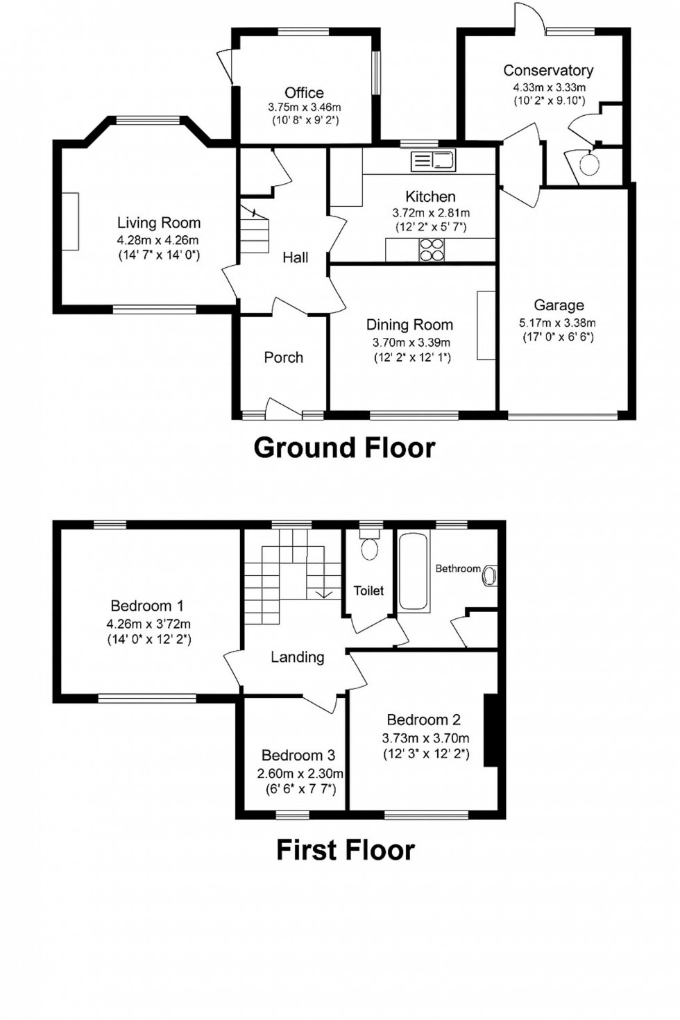 Floorplan for Haroldslea Drive, Horley, RH6