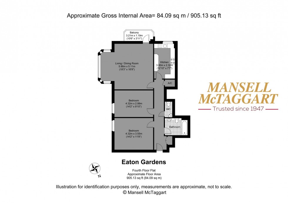 Floorplan for Eaton Gardens, Hove, BN3