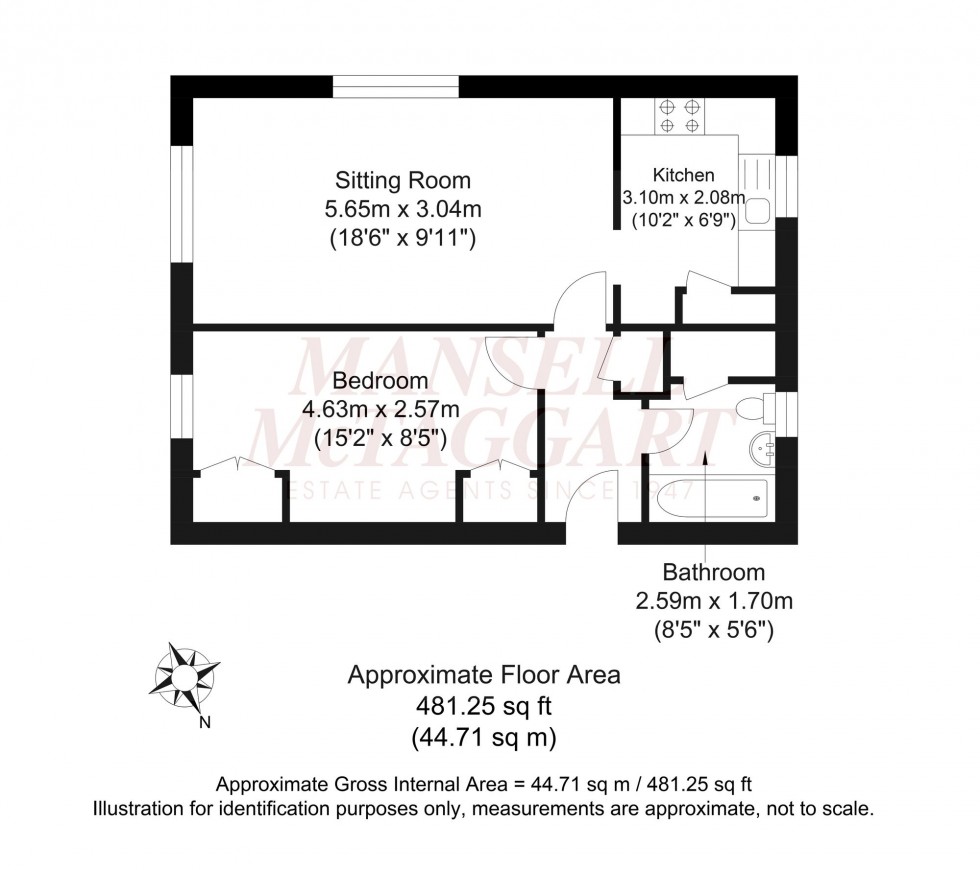 Floorplan for Naldrett Close, Mountain Ash Court, RH12